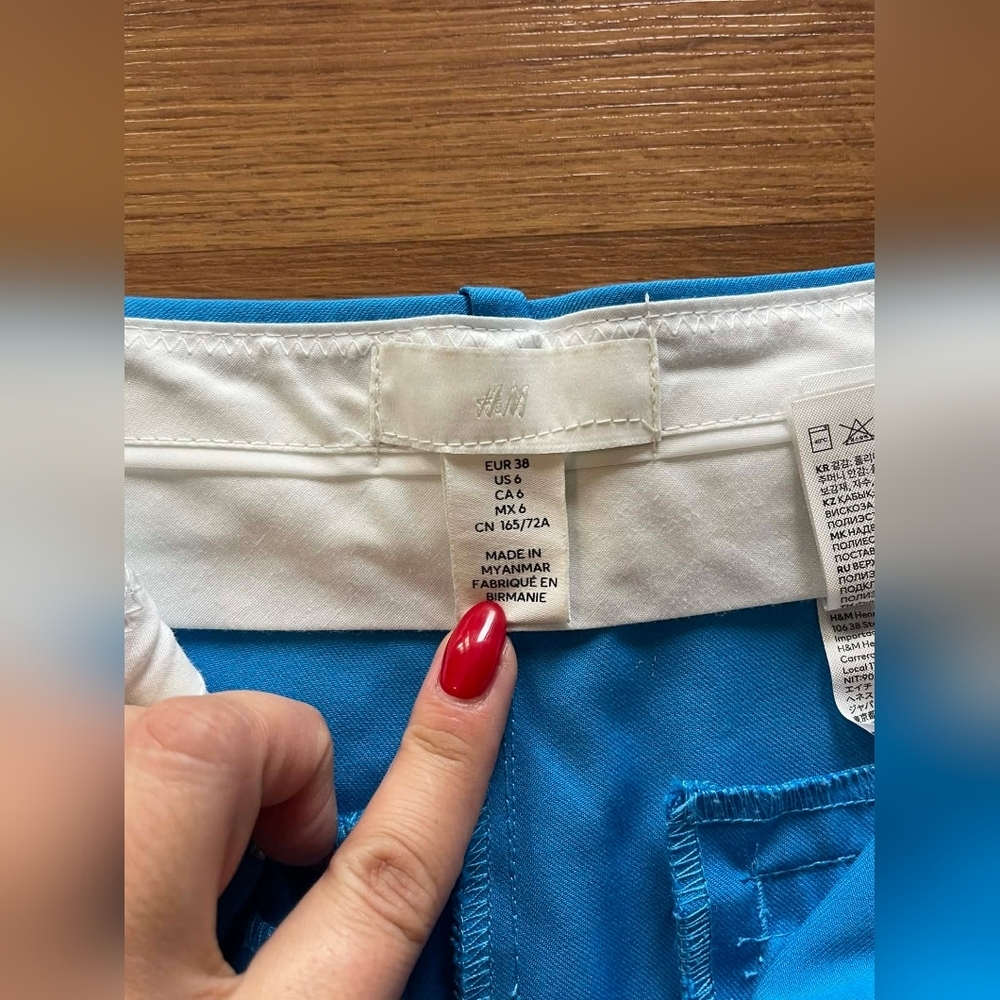 H&M Womens Blue Wide Leg Pants Size 6 - Picture 2 of 3